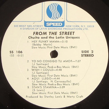 Chuito & The Latin Uniques : From The Street (LP, Album)