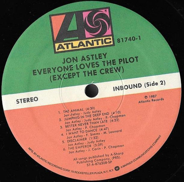 Jon Astley : Everyone Loves The Pilot (Except The Crew) (LP, Album, Spe)