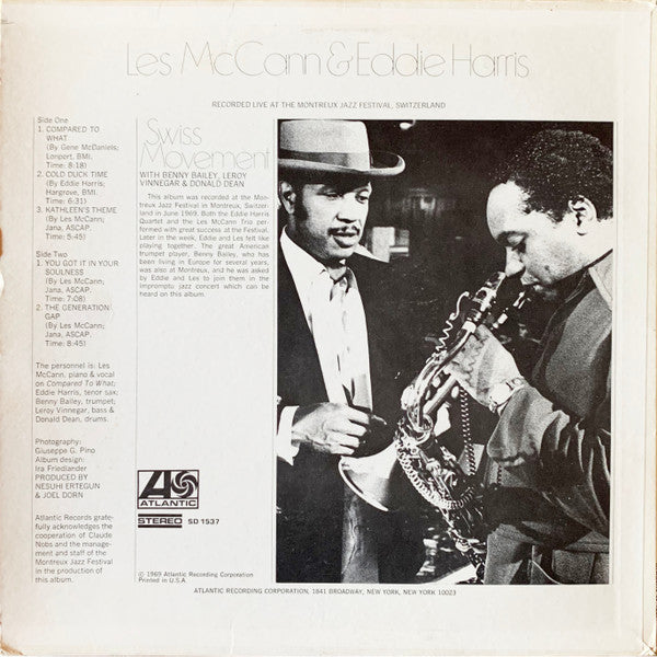 Les McCann & Eddie Harris : Swiss Movement (LP, Album, RP, MO )