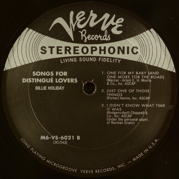 Billie Holiday : Songs For Distingué Lovers (LP, Album, RE, 200)
