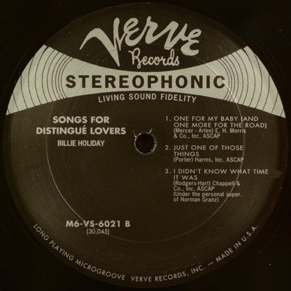 Billie Holiday : Songs For Distingué Lovers (LP, Album, RE, 200)
