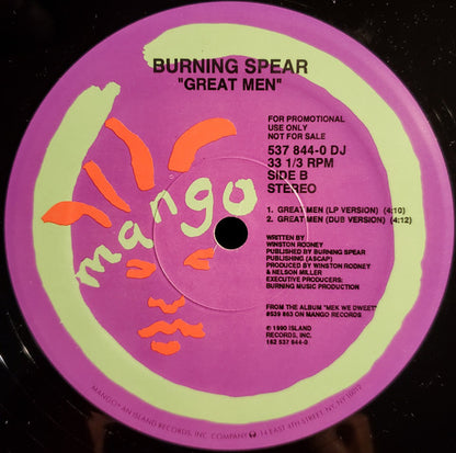 Burning Spear : Great Men (12", Single, Promo)