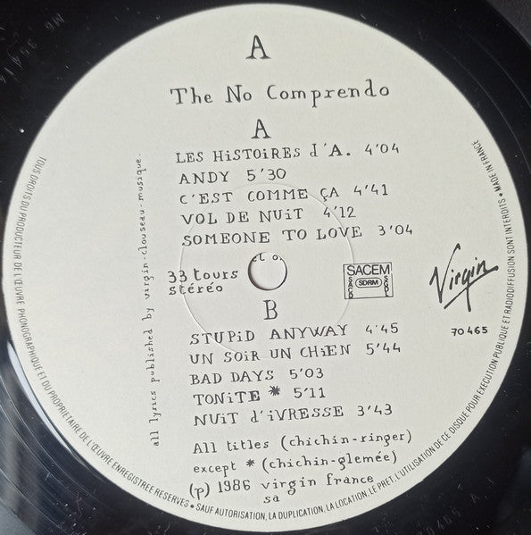 Les Rita Mitsouko : The No Comprendo (LP, Album)