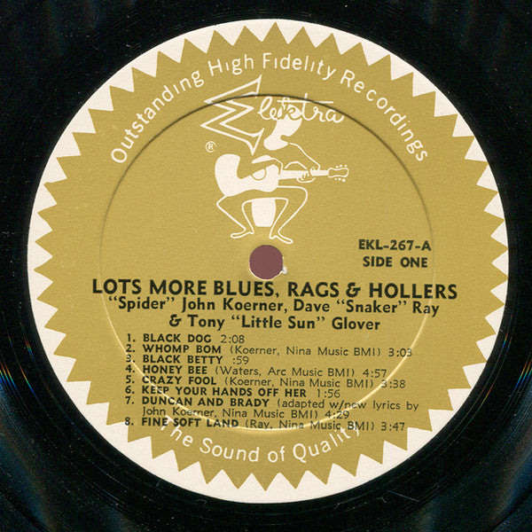 Koerner, Ray & Glover : Lots More Blues, Rags And Hollers (LP, Album, Mono)
