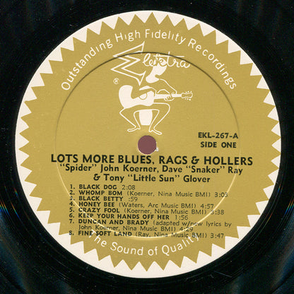 Koerner, Ray & Glover : Lots More Blues, Rags And Hollers (LP, Album, Mono)