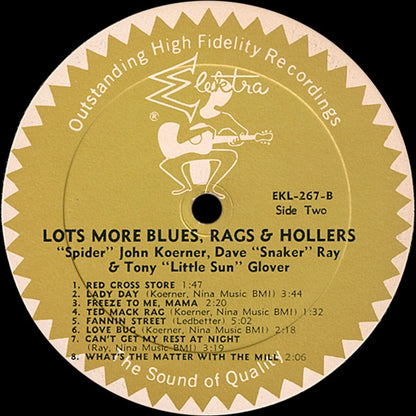 Koerner, Ray & Glover : Lots More Blues, Rags And Hollers (LP, Album, Mono)