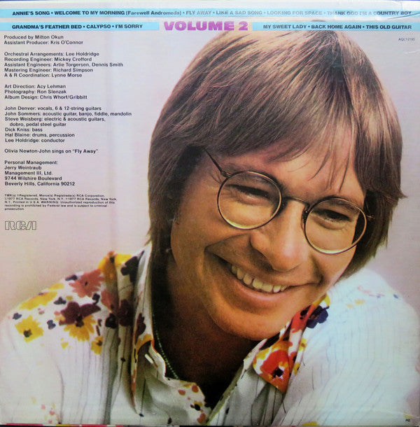John Denver : John Denver's Greatest Hits Vol. 2 (LP, Comp, RE)