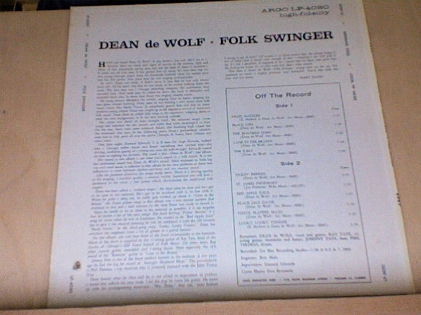 Dean de Wolf : Folk Swinger (LP, Album, Mono)
