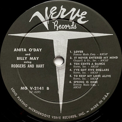 Anita O'Day And Billy May : Swing Rodgers And Hart (LP, Album, Mono)