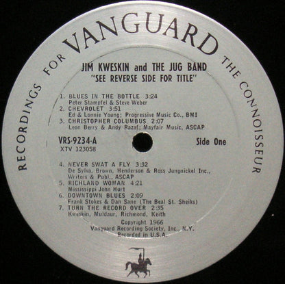 Jim Kweskin & The Jug Band : See Reverse Side For Title (LP, Album, Mono)