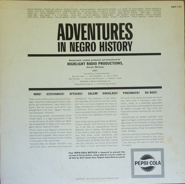 Unknown Artist : Adventures In Negro History (LP, Album)