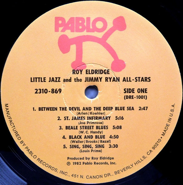 Roy Eldridge : Little Jazz And The Jimmy Ryan All-Stars (LP, Album, Als)