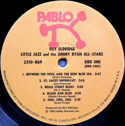 Roy Eldridge : Little Jazz And The Jimmy Ryan All-Stars (LP, Album, Als)