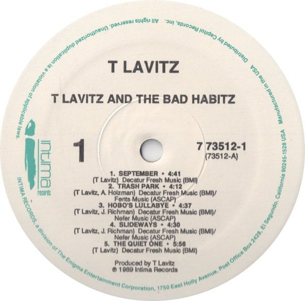 T. Lavitz : T Lavitz And The Bad Habitz (LP, Album)