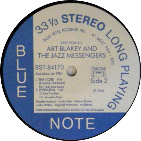 Art Blakey & The Jazz Messengers : Free For All (LP, Album, RE)