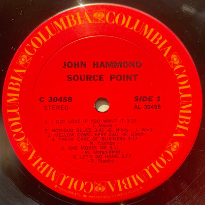 John Paul Hammond : Source Point (LP, Album, Pit)
