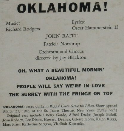 John Raitt : Oklahoma! & Carousel (10")