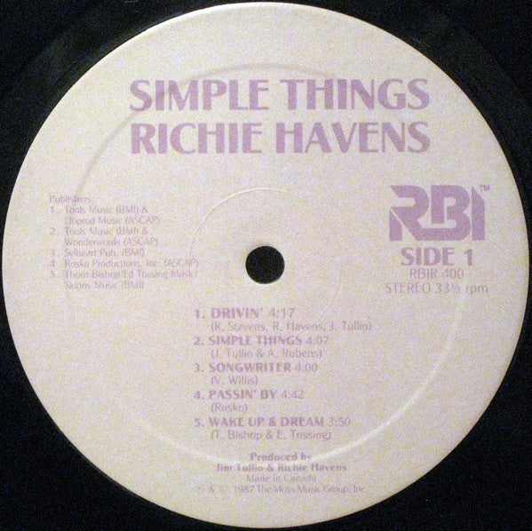 Richie Havens : Simple Things (LP, Album)