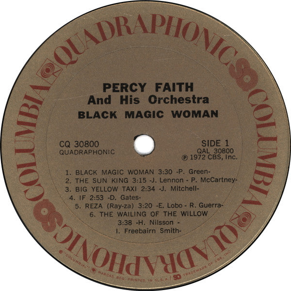 Percy Faith & His Orchestra, Percy Faith : Black Magic Woman (LP, Album, Quad)
