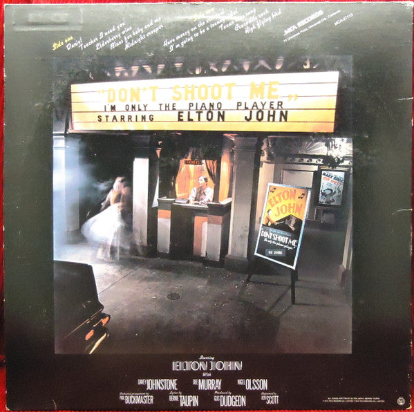 Elton John : Don't Shoot Me I'm Only The Piano Player (LP, Album, RE, Glo)