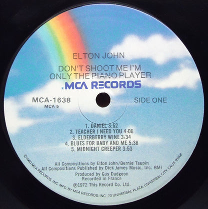 Elton John : Don't Shoot Me I'm Only The Piano Player (LP, Album, RE, Glo)