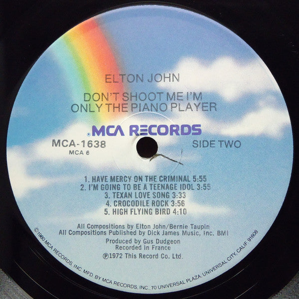 Elton John : Don't Shoot Me I'm Only The Piano Player (LP, Album, RE, Glo)