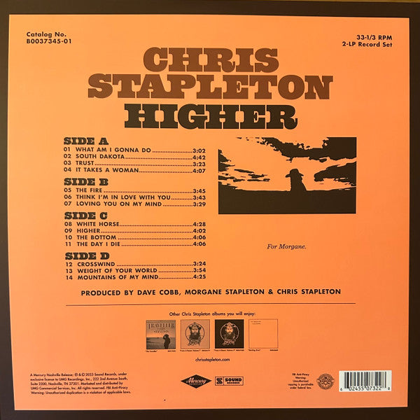 Chris Stapleton : Higher (2xLP, Album, 180)