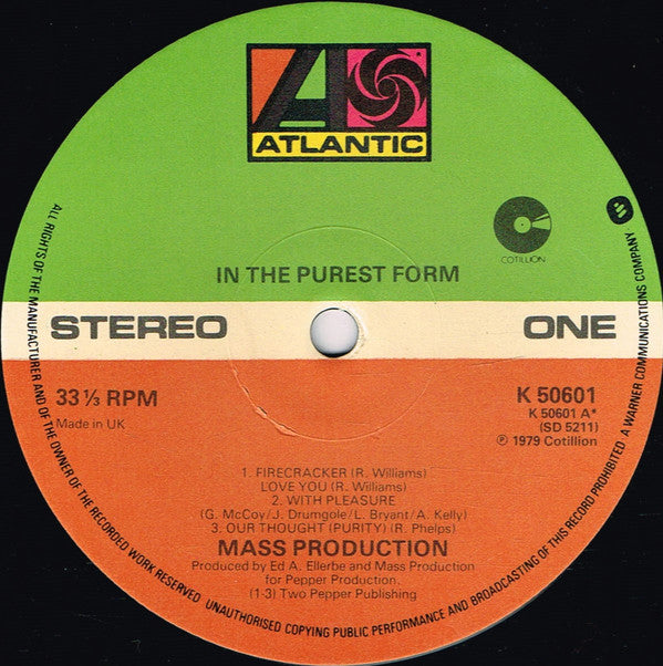Mass Production : In The Purest Form (LP, Album)