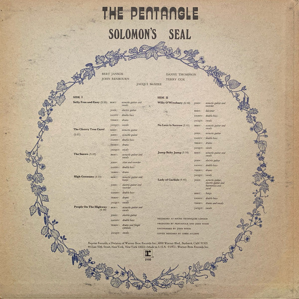 Pentangle : Solomon's Seal (LP, Album, Promo)