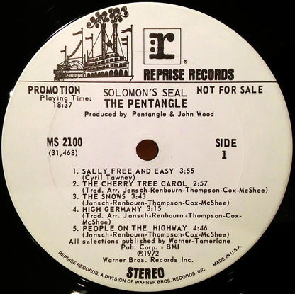 Pentangle : Solomon's Seal (LP, Album, Promo)