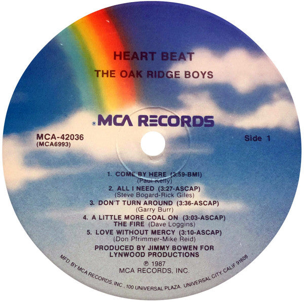 The Oak Ridge Boys : Heartbeat (LP, Album, Glo)