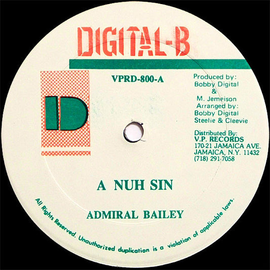Admiral Bailey : A Nuh Sin (12")