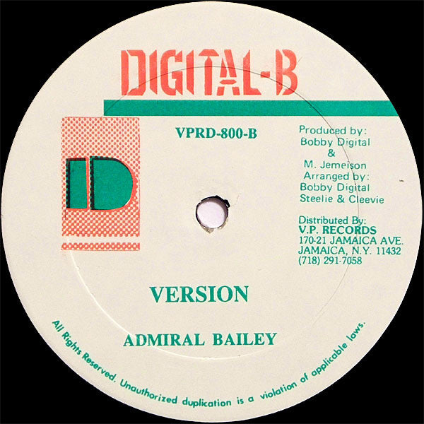 Admiral Bailey : A Nuh Sin (12")