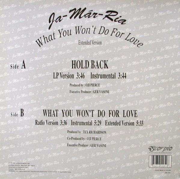 Jamariah : Hold Back (12")