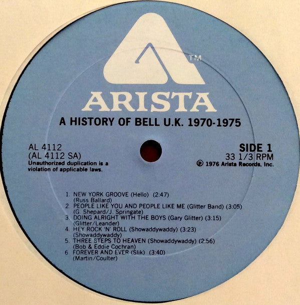 Various : History Of Bell U.K. 1970-1975 (LP, Comp)