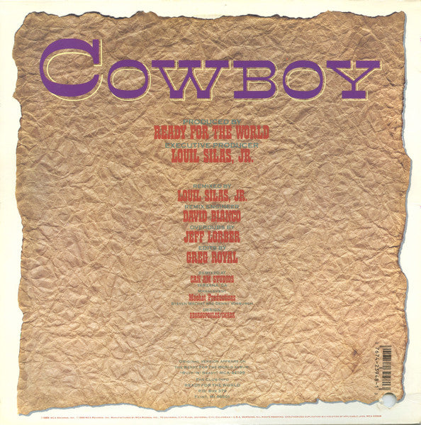 Ready For The World : Cowboy (12", Single, Glo)