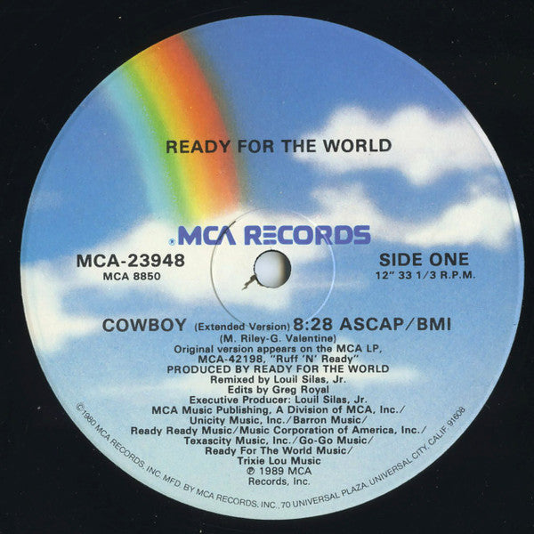 Ready For The World : Cowboy (12", Single, Glo)