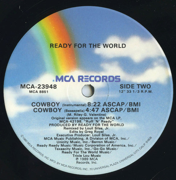 Ready For The World : Cowboy (12", Single, Glo)