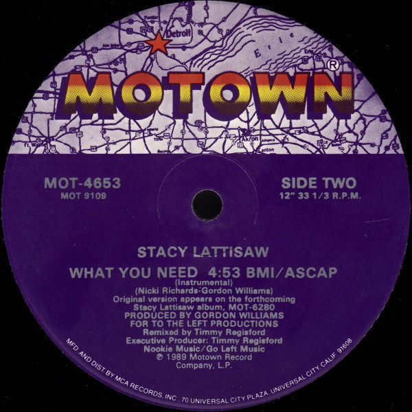 Stacy Lattisaw : What You Need (Extended Version) (12", Single)