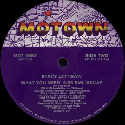 Stacy Lattisaw : What You Need (Extended Version) (12", Single)