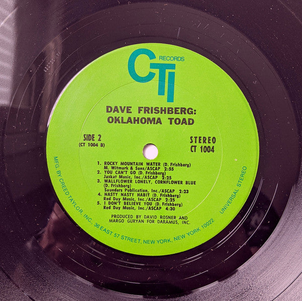 Dave Frishberg : Oklahoma Toad (LP, Album)