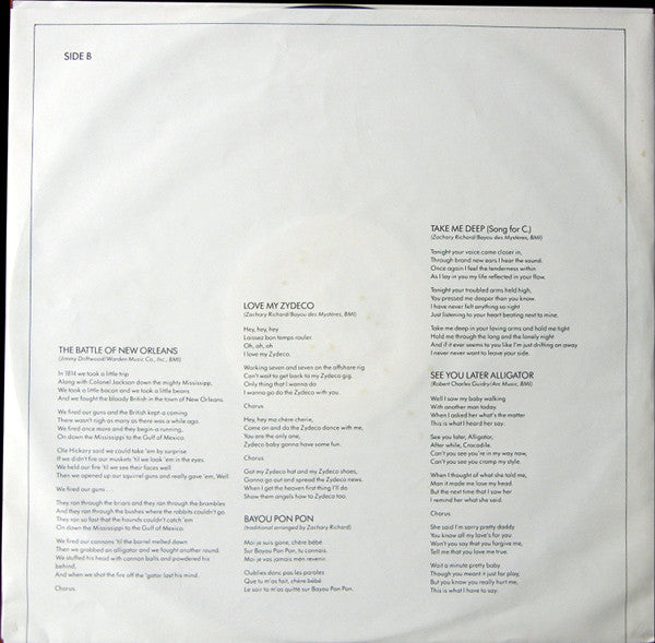 Zachary Richard : Zack's Bon Ton (LP, Album)