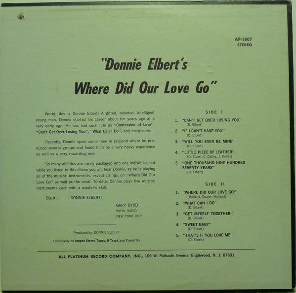 Donnie Elbert : Where Did Our  Love Go (LP, Album)