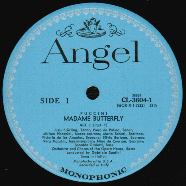 Giacomo Puccini - Victoria De Los Angeles, Jussi Björling, Miriam Pirazzini, Mario Sereni, Orchestra Del Teatro Dell'Opera Di Roma & Coro Del Teatro Dell'Opera Di Roma, Gabriele Santini (2) : Madame Butterfly (3xLP, Mono, RE, RP, Scr)