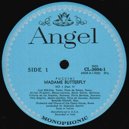 Giacomo Puccini - Victoria De Los Angeles, Jussi Björling, Miriam Pirazzini, Mario Sereni, Orchestra Del Teatro Dell'Opera Di Roma & Coro Del Teatro Dell'Opera Di Roma, Gabriele Santini (2) : Madame Butterfly (3xLP, Mono, RE, RP, Scr)