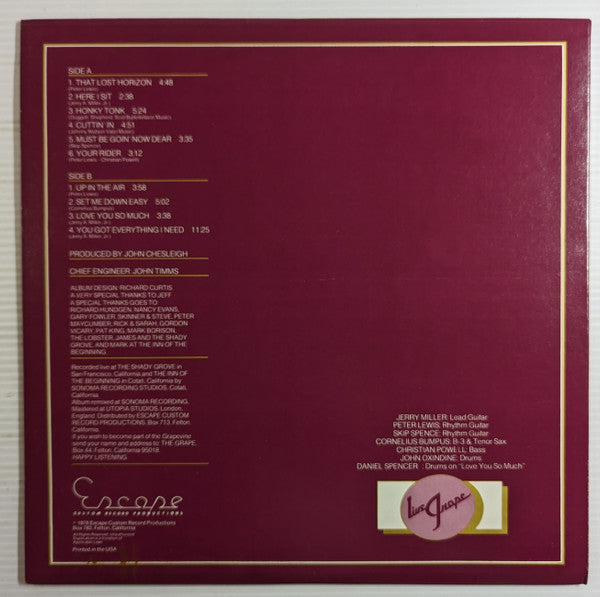 Moby Grape : Live Grape (LP, Album, Bla)