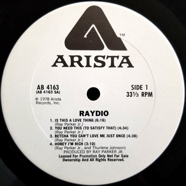 Raydio : Raydio (LP, Album, Promo, Ter)