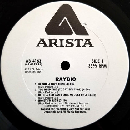 Raydio : Raydio (LP, Album, Promo, Ter)