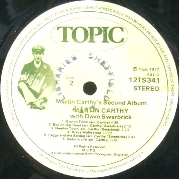Martin Carthy : Martin Carthy's Second Album (LP, Album, RE)
