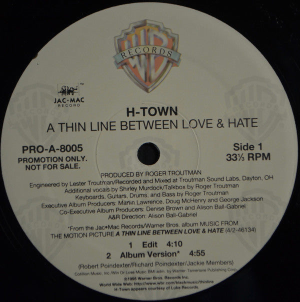 H-Town : Thin Line Between Love And Hate (12", Single, Promo)